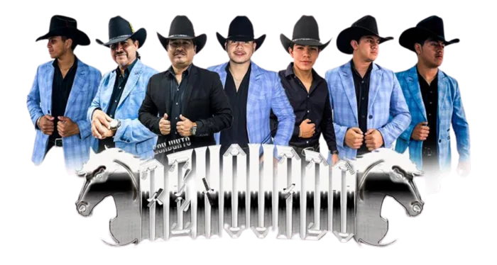La banda norteña que acompaña el recorrido en vivo, arriba de la traila
